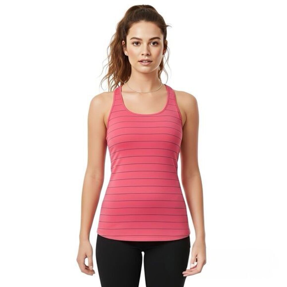 Brooks Womens Tank Top Sz XS Striped Racerback Running Gym Sporty Yoga Pilates
